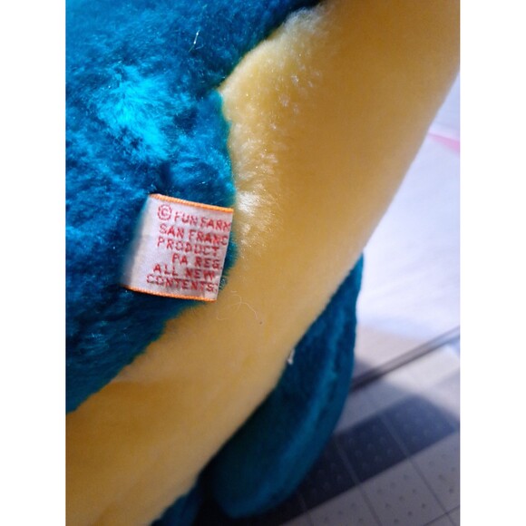 Vintage Dakin Fun Farm 1987 Dragon Plush Stuffed animal toy Turquoise Yellow - Picture 8 of 12
